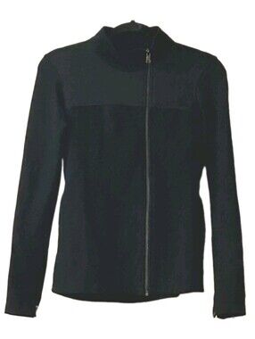 The Base brand basic black asymmetrical zip activewear jacket women's size small